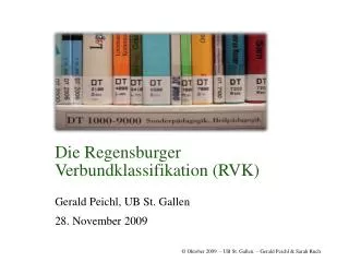 die regensburger verbundklassifikation rvk