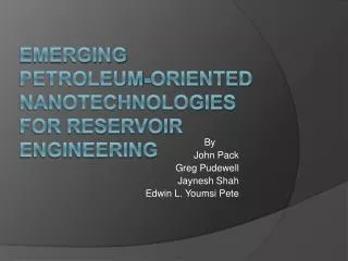 Emerging Petroleum-Oriented Nanotechnologies for Reservoir Engineering