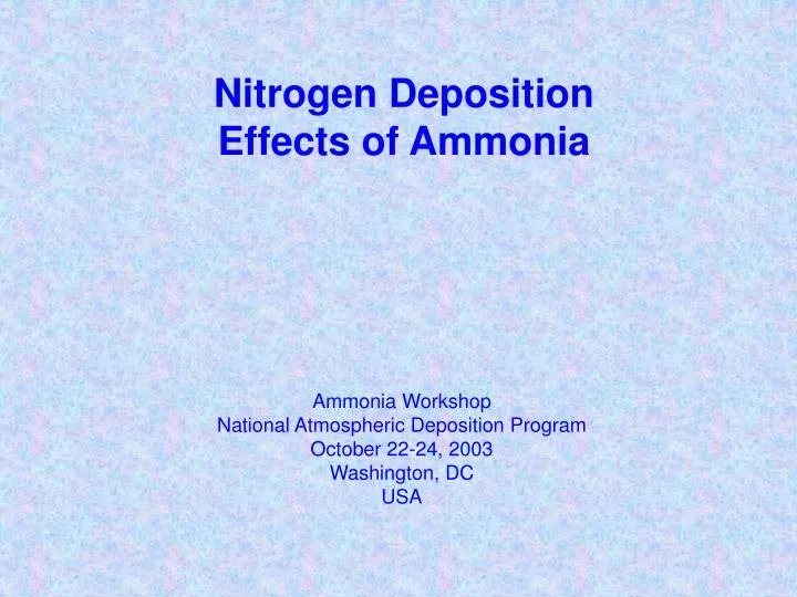 nitrogen deposition effects of ammonia