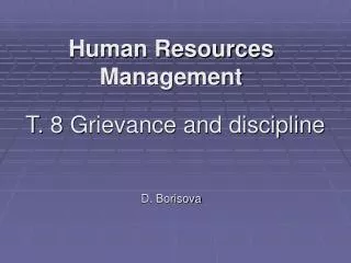 T. 8 Grievance and discipline