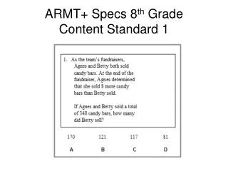ARMT+ Specs 8 th Grade Content Standard 1