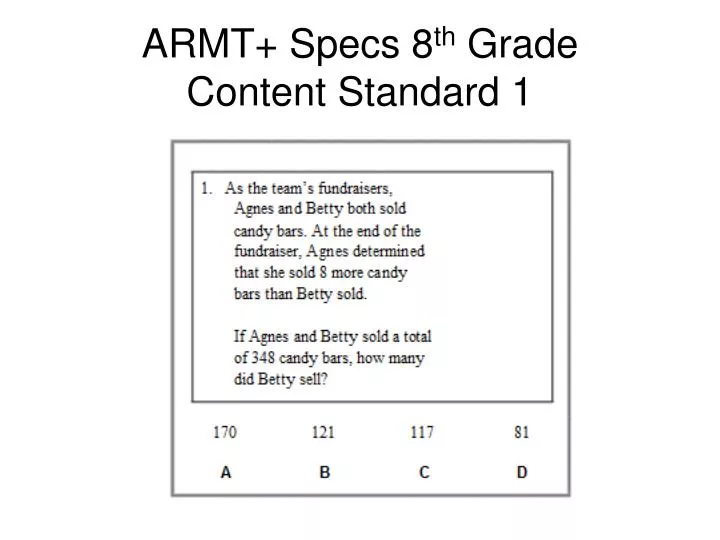 armt specs 8 th grade content standard 1