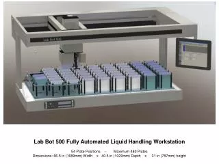 Lab Bot 500 Fully Automated Liquid Handling Workstation 54 Plate Positions – Maximum 480 Plates