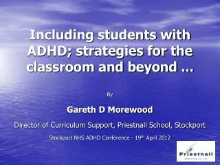Including students with ADHD; strategies for the classroom and beyond ...