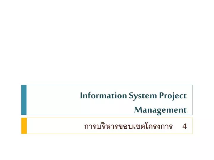 information system project management