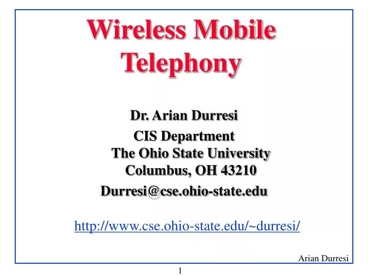 wireless mobile telephony