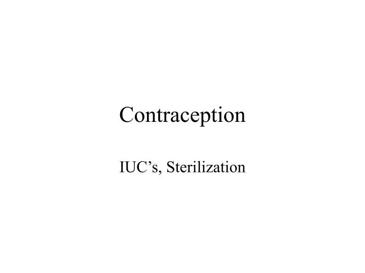 contraception