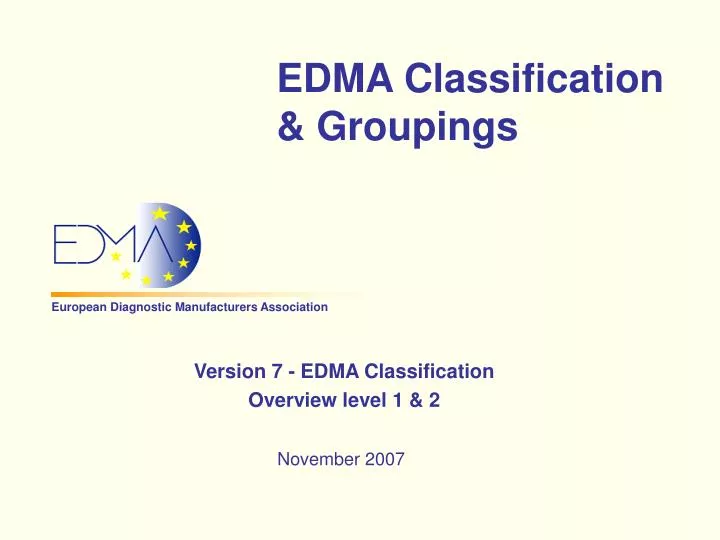 edma classification groupings