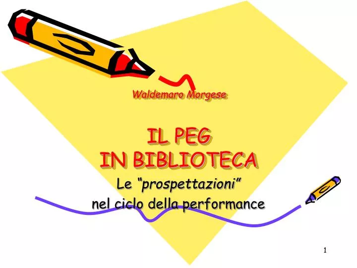 waldemaro morgese il peg in biblioteca