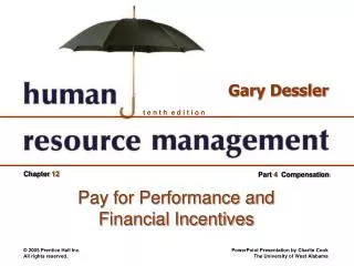 Pay for Performance and Financial Incentives