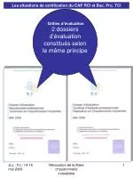 2 dossiers d’évaluation constitués selon le même principe - slide 1