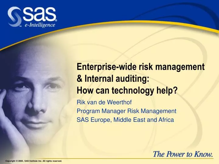 enterprise wide risk management internal auditing how can technology help