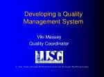 Developing a Quality Management System - slide 1