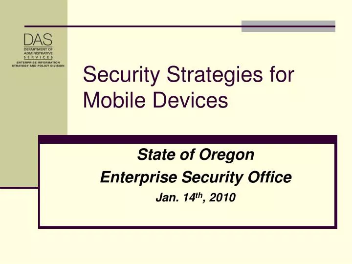 state of oregon enterprise security office jan 14 th 2010