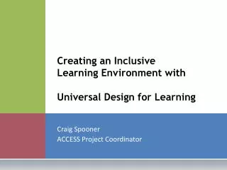 Creating an Inclusive Learning Environment with Universal Design for Learning