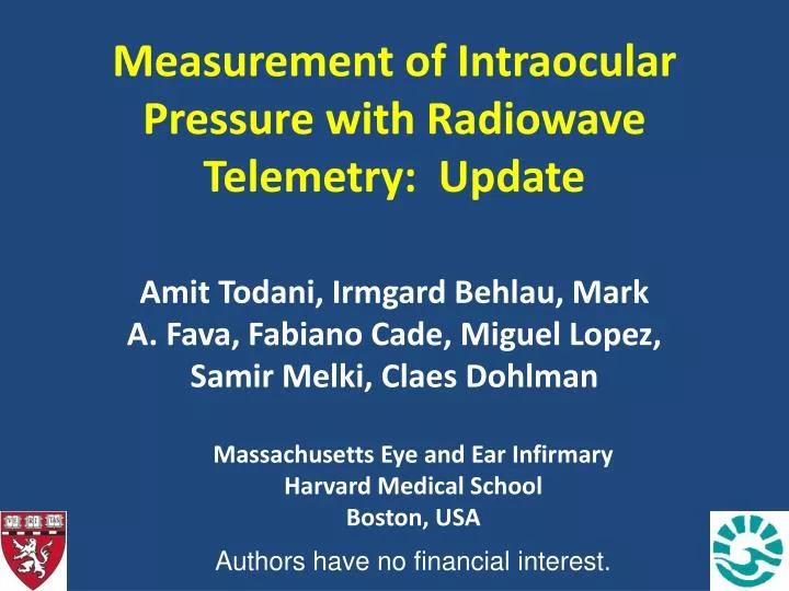 measurement of intraocular pressure with radiowave telemetry update
