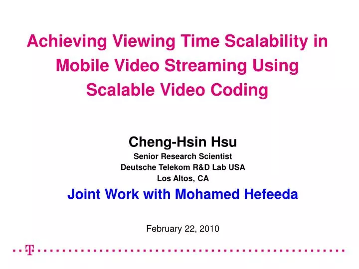 achieving viewing time scalability in mobile video streaming using scalable video coding