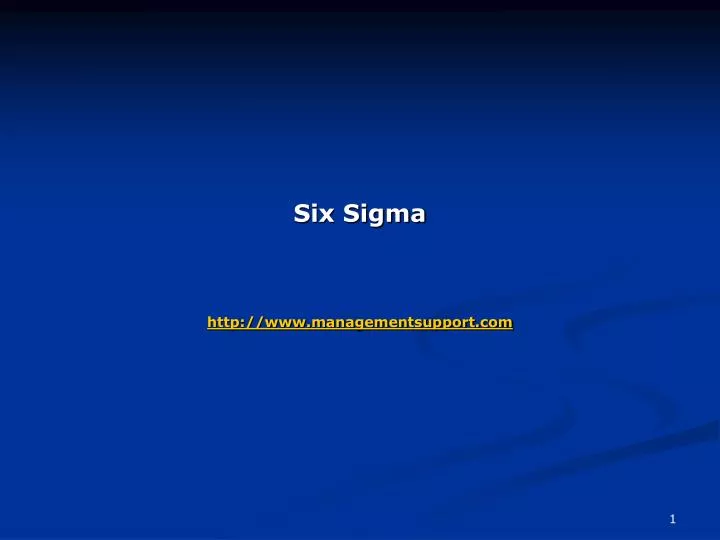 six sigma http www managementsupport com