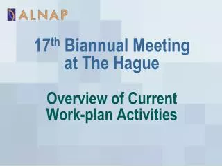 Overview of Current Work-plan Activities
