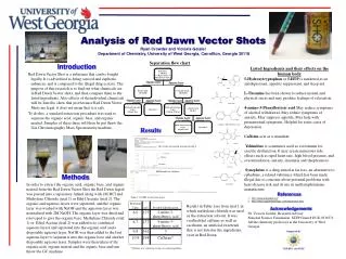 Analysis of Red Dawn Vector Shots Ryan Crowder and Victoria Geisler Department of Chemistry, University of West Georgia