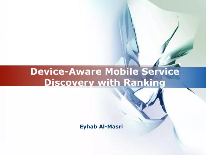 device aware mobile service discovery with ranking