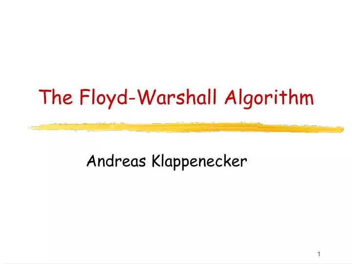 the floyd warshall algorithm