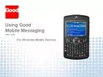 Using Good Mobile Messaging (Ver. 5.0) - slide 1