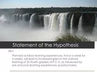 Statement of the Hypothesis