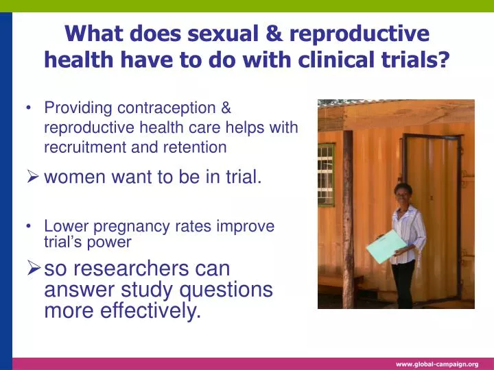 what does sexual reproductive health have to do with clinical trials