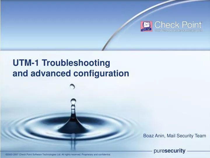 utm 1 troubleshooting and advanced configuration
