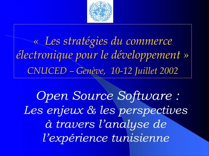 les strat gies du commerce lectronique pour le d veloppement cnuced gen ve 10 12 juillet 2002