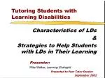 Tutoring Students with Learning Disabilities - slide 1