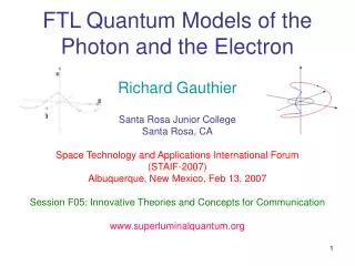 FTL Quantum Models of the Photon and the Electron