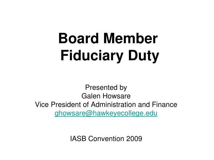 board member fiduciary duty