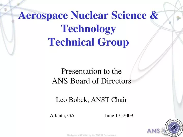 aerospace nuclear science technology technical group