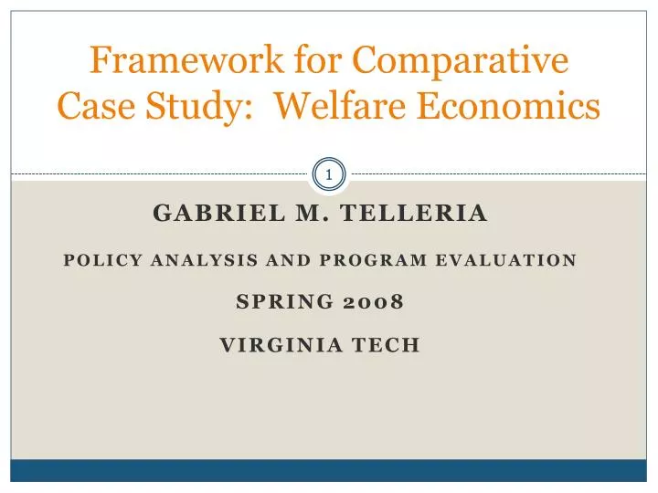 framework for comparative case study welfare economics