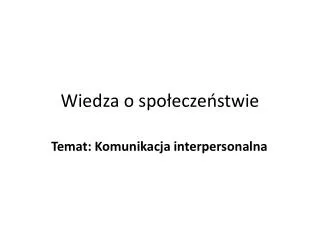 Wiedza o społeczeństwie