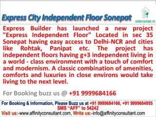 Express City Independent Floors sector 35 Sonepat@0999968416