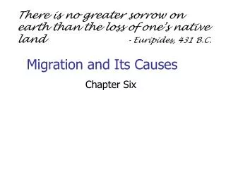 Migration and Its Causes