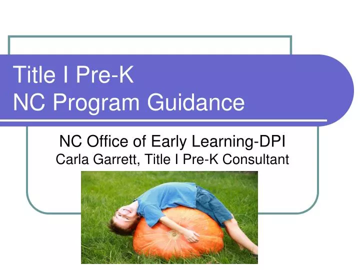 title i pre k nc program guidance