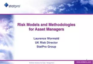 Risk Models and Methodologies for Asset Managers