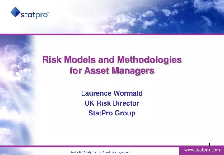 risk models and methodologies for asset managers