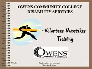 OWENS COMMUNITY COLLEGE DISABILITY SERVICES
