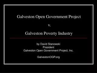 Galveston Open Government Project v. Galveston Poverty Industry