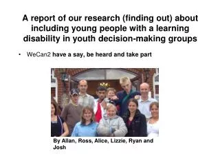 A report of our research (finding out) about including young people with a learning disability in youth decision-making