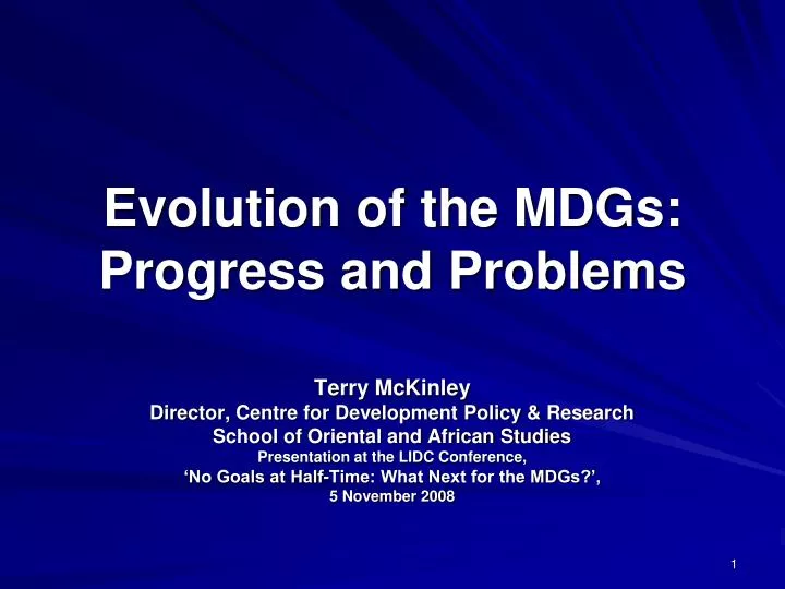 evolution of the mdgs progress and problems