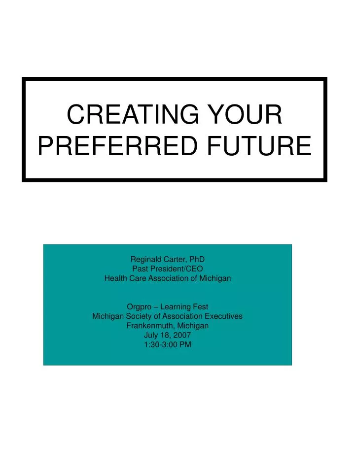 creating your preferred future