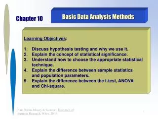 Basic Data Analysis Methods