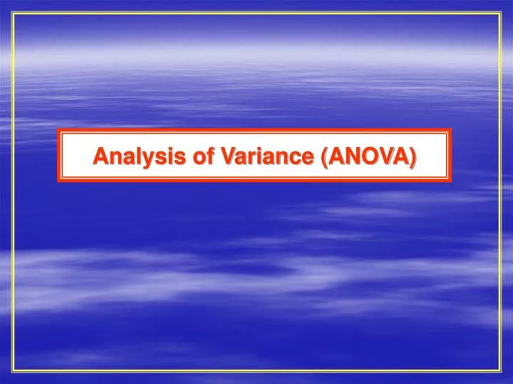 analysis of variance anova