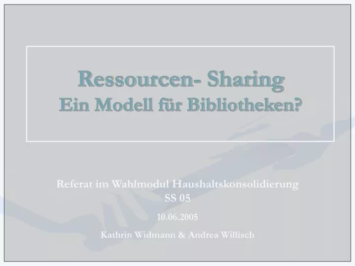 ressourcen sharing ein modell f r bibliotheken